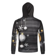 Christmas Ball nowflake Print Pullover Hoodie - Black Fansmadedirect
