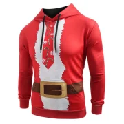 Christmas Belt Candy Pattern Casual Hoodie - Rosso Red Fansmadedirect