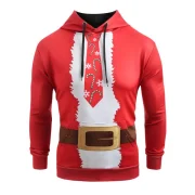 Christmas Belt Candy Pattern Casual Hoodie - Rosso Red Fansmadedirect