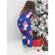 Christmas Cartoon Animal Print Family Pajama Sets - Blue Dad Fansmadedirect
