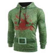 Christmas Deer Pattern Long Sleeve Hoodie - Fansmadedirect