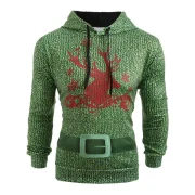 Christmas Deer Pattern Long Sleeve Hoodie - Fansmadedirect