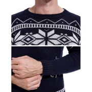 Christmas Deer Pattern Pullover Sweater - idnight Blue Fansmadedirect