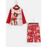 Christmas Elk Print Family Pajama - Kid Fansmadedirect