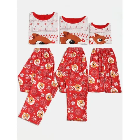 Christmas Elk Print Family Pajama - Kid Fansmadedirect