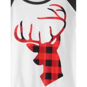 Christmas Elk Print Matching Family Baseball T-shirt - Kid Fansmadedirect