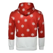 Christmas Elk Printed Drawstring Hoodie - Ruby Red Fansmadedirect