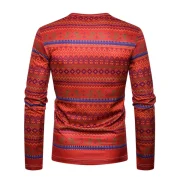 Christmas Geometric Dinosaur Printed Crew Neck T-shirt - Fansmadedirect