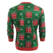 Christmas Gifts Knitted Print ong Sleeve Sweatshirt - Medium Sea Green Fansmadedirect