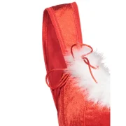 Christmas Lace-up Feathers Trim Corset Vest - Red Fansmadedirect