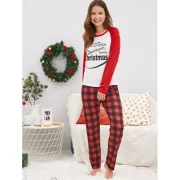 Christmas Letter Print Family Pajamas - Valentine Red Kid Fansmadedirect