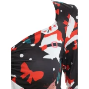 Christmas nowman Print Asymmetrical T-shirt - Black Fansmadedirect