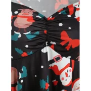 Christmas nowman Print Asymmetrical T-shirt - Black Fansmadedirect