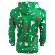 Christmas Patterns Printed Pullover Hoodie - Pine Green Fansmadedirect
