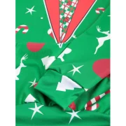 Christmas Patterns Printed Pullover Hoodie - Pine Green Fansmadedirect