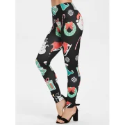 Christmas Print Outdoor Leggings - Black Fansmadedirect