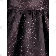 Christmas Printed esh Panel Vintage Dress - Black Fansmadedirect