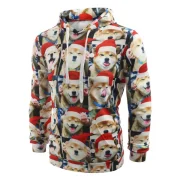 Christmas Puppy Expression Series Print Casual Hoodie - Fansmadedirect