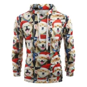Christmas Puppy Expression Series Print Casual Hoodie - Fansmadedirect