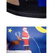 Christmas Santa Claus and Moon Printed Crew Neck Tee - Fansmadedirect