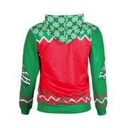 Christmas Santa Print Pullover Hoodie - Red Fansmadedirect
