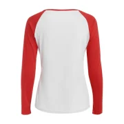 Christmas Slash Neck Long Sleeve Deer Pattern T-Shirt For Women - Red Fansmadedirect