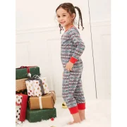 Christmas Snowflake Print Matching Family Pajamas - Light Gray Dad Fansmadedirect
