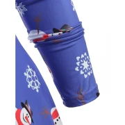 Christmas Snowman Print Tee Dress - Ocean Blue Fansmadedirect