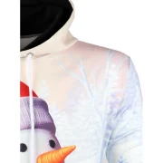 Christmas Snowman Printed Pocket Hoodie - Fansmadedirect