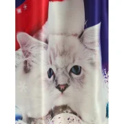 Christmas White Cat Print Sleeveless Flare Dress - Black Fansmadedirect