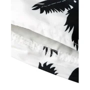 Coconut Palms Print Drawstring Board Shorts - White Fansmadedirect