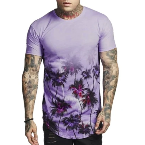 Coconut Tree Pattern Leisure T-shirt - auve Fansmadedirect