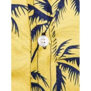 Coconut Tree Print Button Up Shirt - Yellow Fansmadedirect