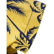 Coconut Tree Print Button Up Shirt - Yellow Fansmadedirect