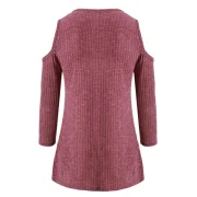 Cold houlder Criss Cross Three Quarter leeves Tee - Tulip Pink Fansmadedirect