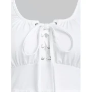 Cold Shoulder Solid T Shirt - White Fansmadedirect