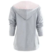 Color Block Asymmetrical Zip Hoodie - Gray Fansmadedirect