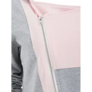 Color Block Asymmetrical Zip Hoodie - Gray Fansmadedirect