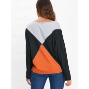 Color Block Batwing leeve T-shirt - Black Fansmadedirect