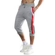 Color Block Casual Jogger Shorts - Light Slate Gray Fansmadedirect