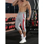 Color Block Casual Jogger Shorts - Light Slate Gray Fansmadedirect