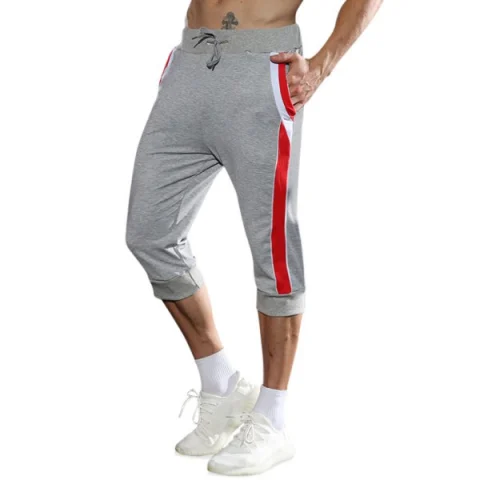 Color Block Casual Jogger Shorts - Light Slate Gray Fansmadedirect