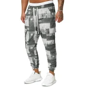 Color Block Geometric Graphic Print Casual Jogger Pants - Fansmadedirect