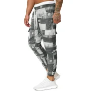 Color Block Geometric Graphic Print Casual Jogger Pants - Fansmadedirect