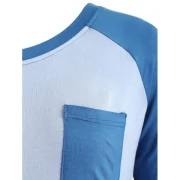 Color Block Pocket Pajamas Set - Blue Gray Fansmadedirect