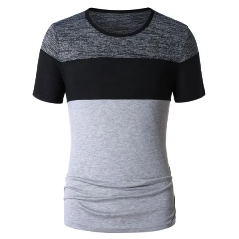 Color Block Space Dye T-shirt - Light Gray Fansmadedirect