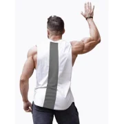 Color Block Splicing Tank Top - White Fansmadedirect