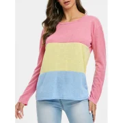 Color Block Three Tone Knitted Top - Fansmadedirect
