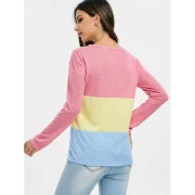 Color Block Three Tone Knitted Top - Fansmadedirect