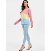 Color Block Three Tone Knitted Top - Fansmadedirect